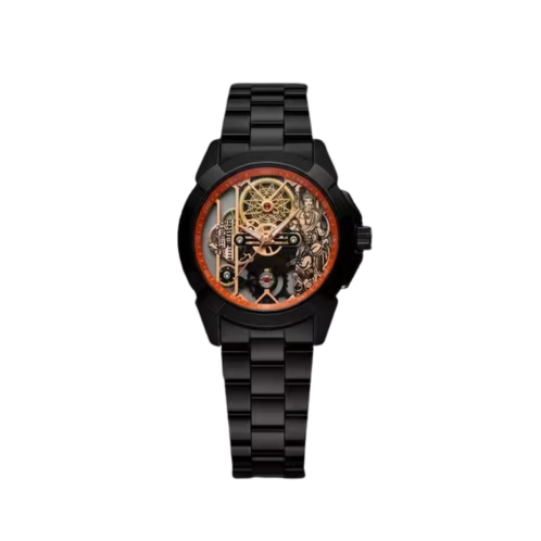 Luxury Black Skeleton Dial Automatic Analog Men's Watch